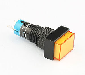 AD(φ10mm)長(zhǎng)方形黃色按鈕指示燈
